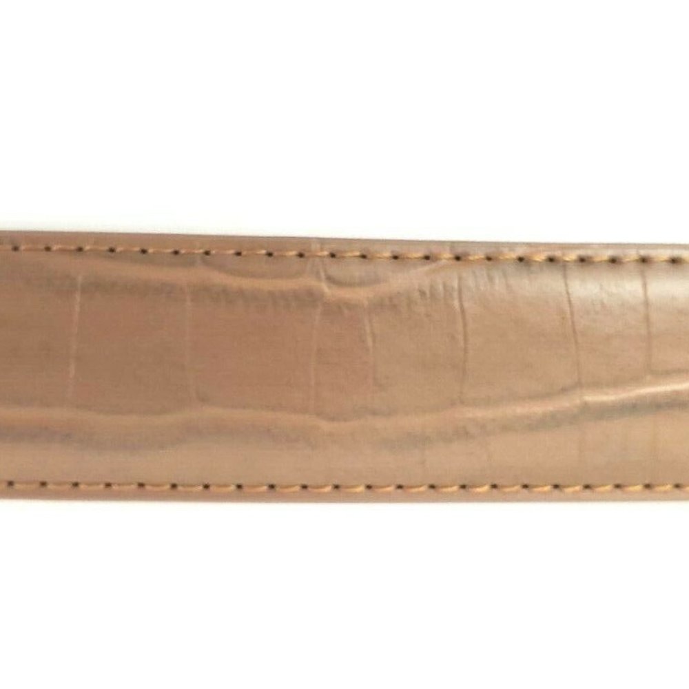 Men's Leather 1.25" Non Reversible Belt Brown Croc - Picture 9 of 11